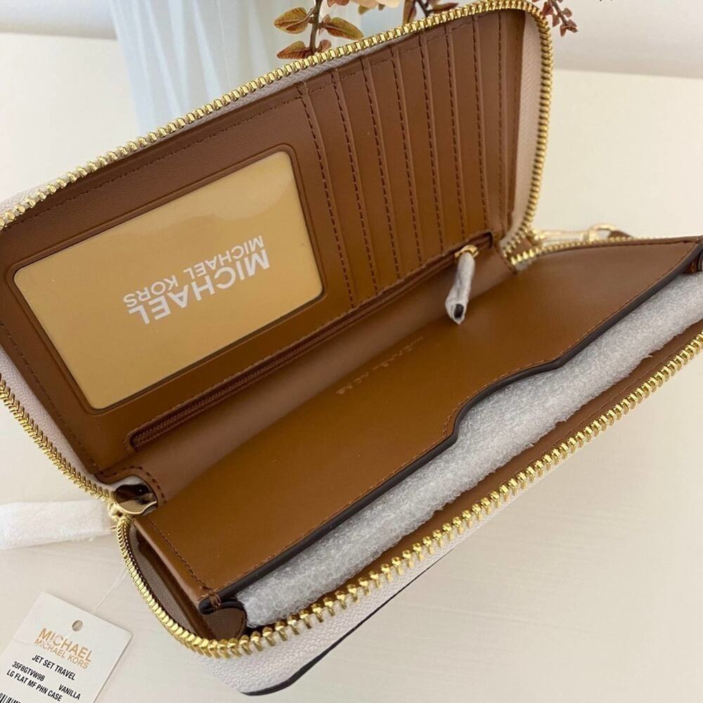 Michael Kors wallet phone case vanilla signature new - Picture 3 of 4